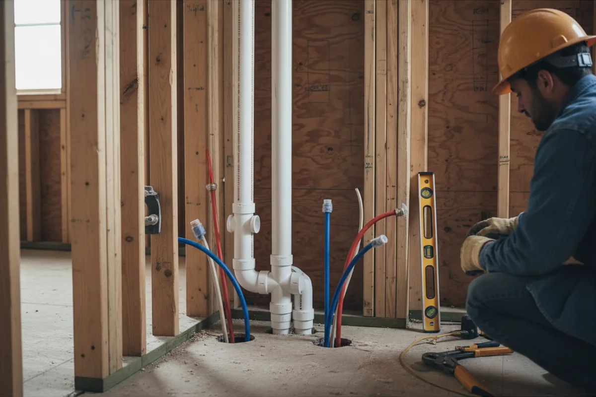 Drain and supply rough-in during Garbage Disposal Repair in Hudson